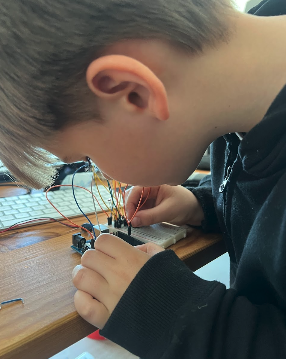 Vasco wiring the I Feel Good breadboard